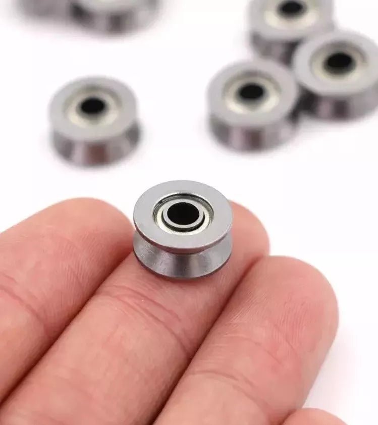 10x V623ZZ V Grooved Wire Guide Pulley Wheels Steel Rollers 12x3x4mm Ball Bearings - THE TECH STATION UK