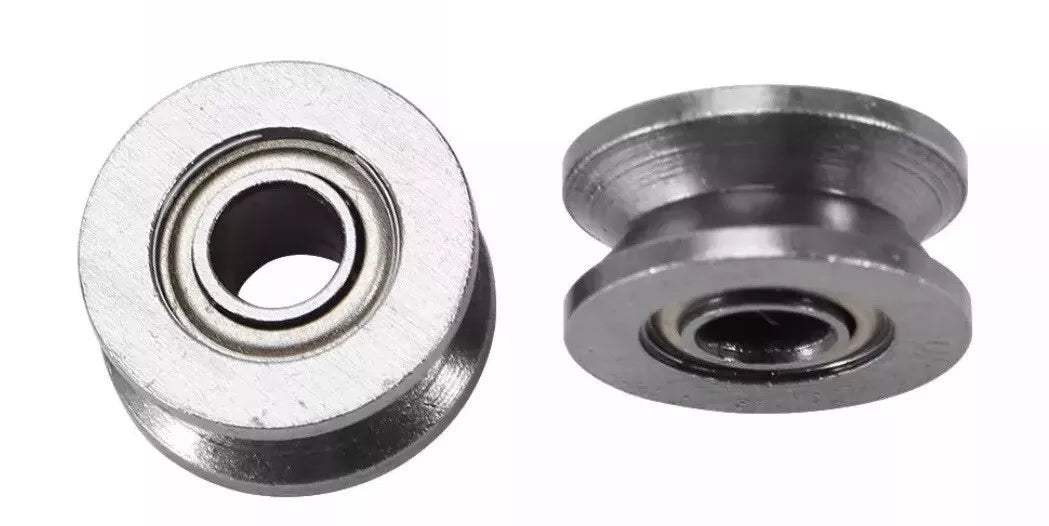 10x V623ZZ V Grooved Wire Guide Pulley Wheels Steel Rollers 12x3x4mm Ball Bearings - THE TECH STATION UK