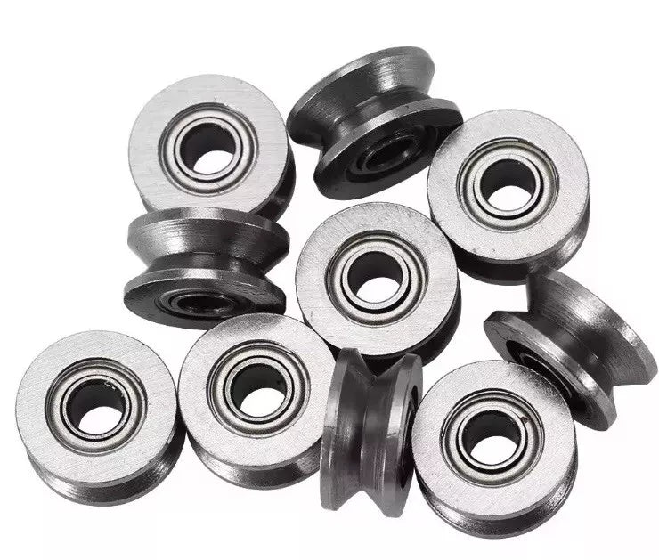 10x V623ZZ V Grooved Wire Guide Pulley Wheels Steel Rollers 12x3x4mm Ball Bearings - THE TECH STATION UK