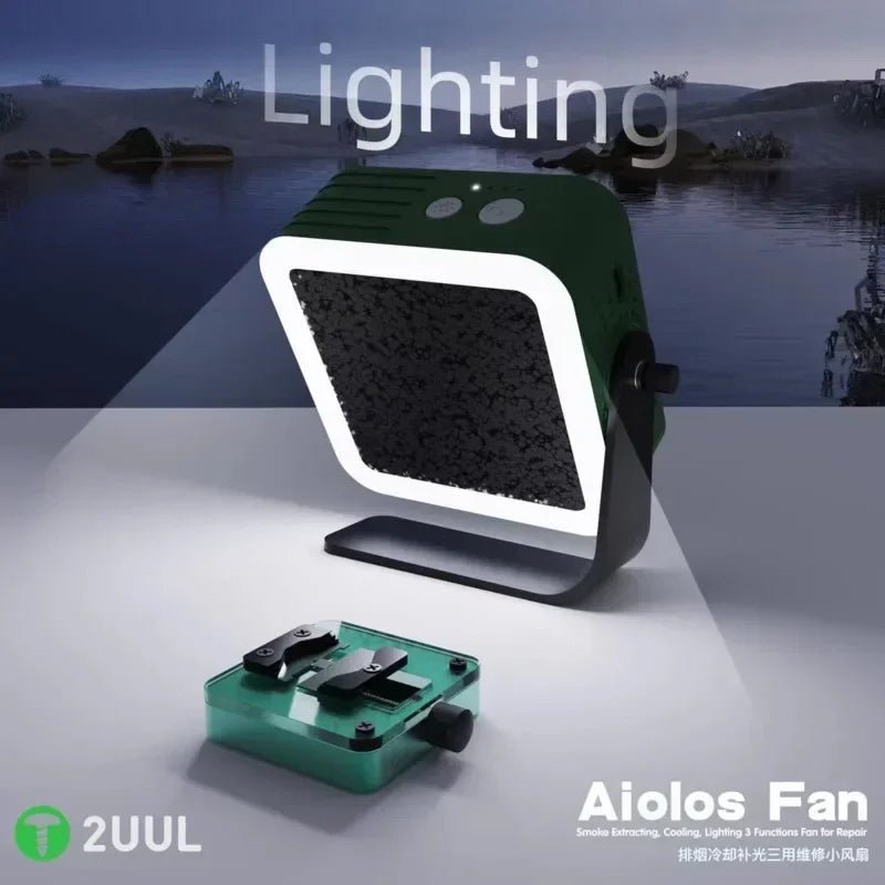 2UUL Aiolos Extractor Fan With Lighting + cooling Function For Phone / Motherboard repairs - THE TECH STATION UK