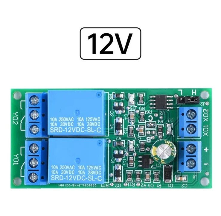 5V 12V 24V Dual Double Self - Locking Interlock Latching Relay Module High / Low - THE TECH STATION UK