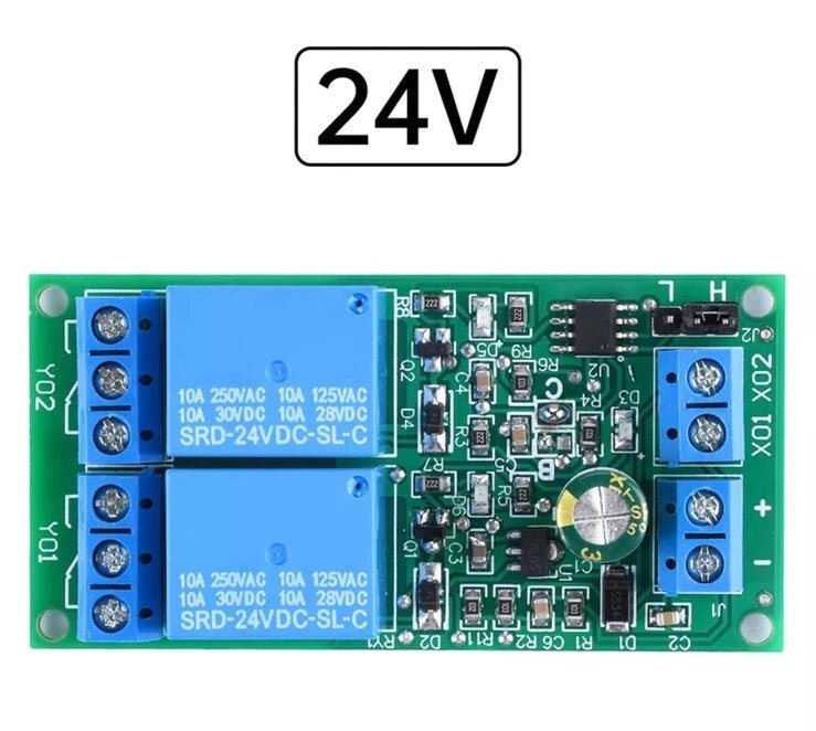 5V 12V 24V Dual Double Self - Locking Interlock Latching Relay Module High / Low - THE TECH STATION UK