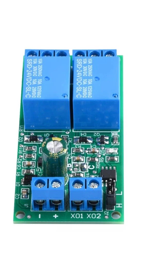 5V 12V 24V Dual Double Self - Locking Interlock Latching Relay Module High / Low - THE TECH STATION UK