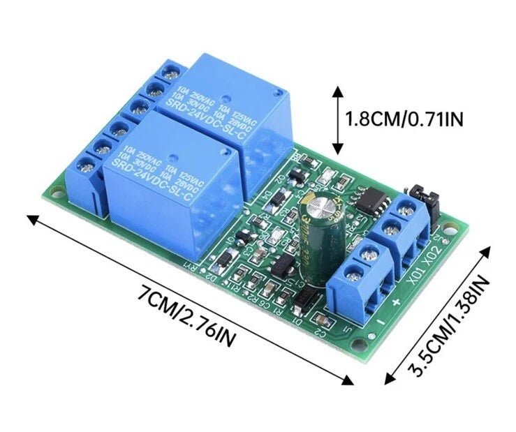 5V 12V 24V Dual Double Self - Locking Interlock Latching Relay Module High / Low - THE TECH STATION UK