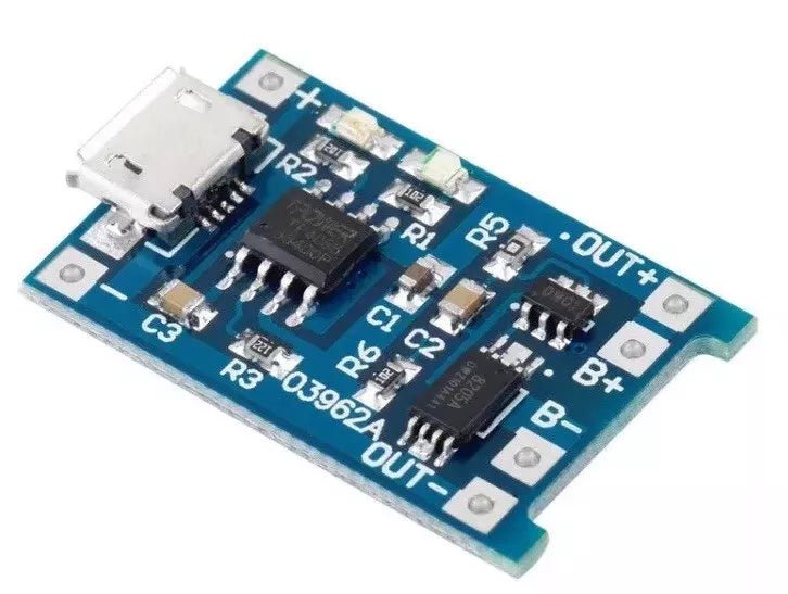 5V Micro USB 1A 18650 Lithium Battery Charger Module TP4056 With Protection - THE TECH STATION UK