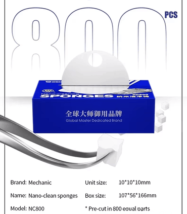 MECHANIC NC800 Nano Cleaning Sponges for PCB Motherboard Cleaning 800Pcs - THE TECH STATION UK