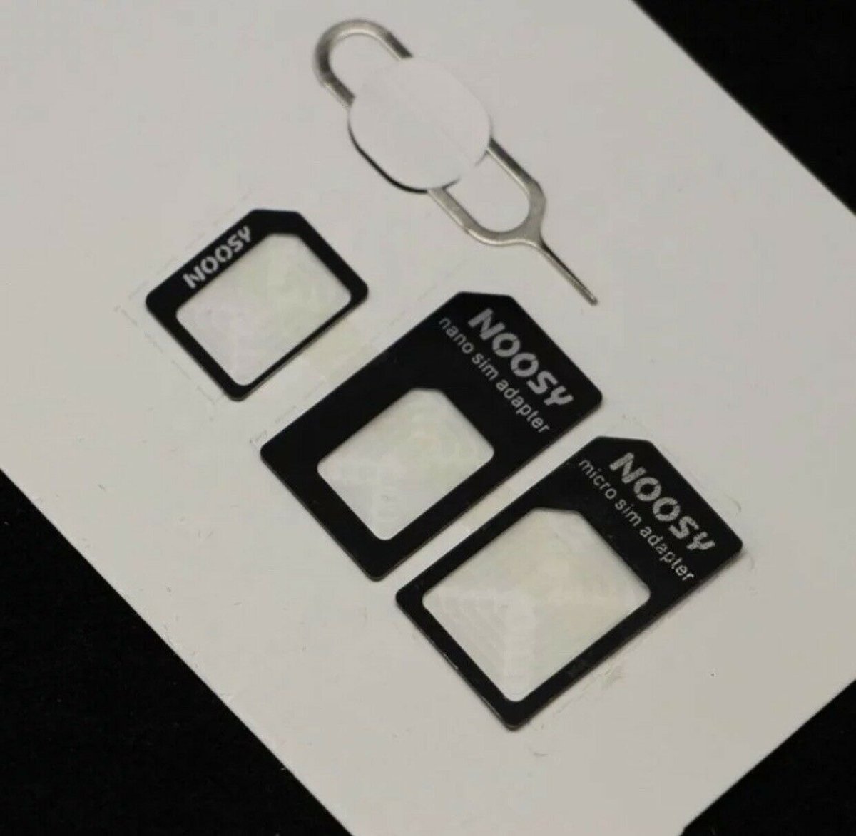 3x NOOSY 4 IN 1 NANO TO MICRO & STANDARD SIM CARD ADAPTER ANY MOBILE PHONE - THE TECH STATION UK