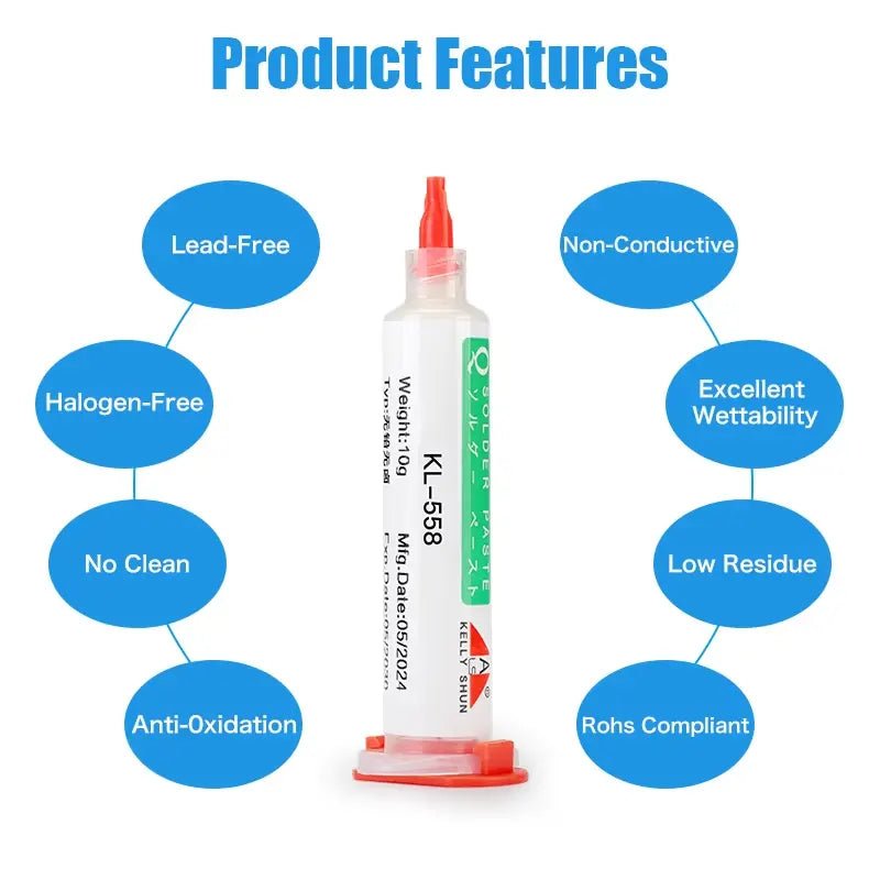 10CC No Clean Soldering Flux Paste for BGA/SMD/Phone Lead - Free Halogen - Free - THE TECH STATION UK