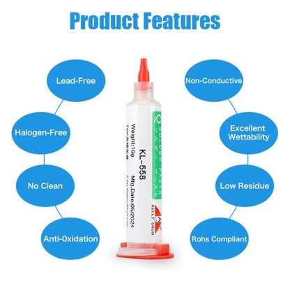 10CC No Clean Soldering Flux Paste for BGA/SMD/Phone Lead - Free Halogen - Free - THE TECH STATION UK