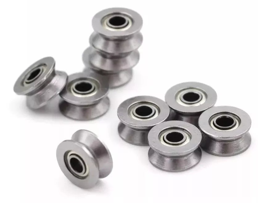 10x V623ZZ V Grooved Wire Guide Pulley Wheels Steel Rollers 12x3x4mm Ball Bearings - THE TECH STATION UK