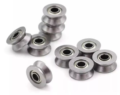 10x V623ZZ V Grooved Wire Guide Pulley Wheels Steel Rollers 12x3x4mm Ball Bearings - THE TECH STATION UK