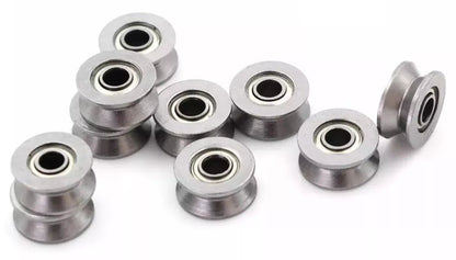 10x V623ZZ V Grooved Wire Guide Pulley Wheels Steel Rollers 12x3x4mm Ball Bearings - THE TECH STATION UK
