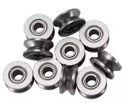 10x V623ZZ V Grooved Wire Guide Pulley Wheels Steel Rollers 12x3x4mm Ball Bearings - THE TECH STATION UK