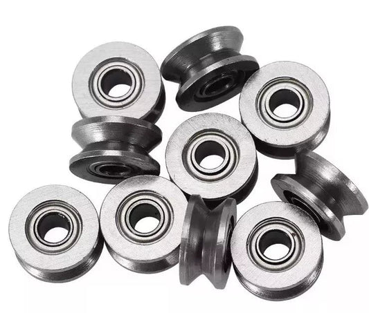 10x V623ZZ V Grooved Wire Guide Pulley Wheels Steel Rollers 12x3x4mm Ball Bearings - THE TECH STATION UK