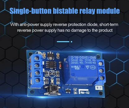 5V 12V 24V Single Self Locking Latching Bistable Interlock Relay Module Switch - THE TECH STATION UK