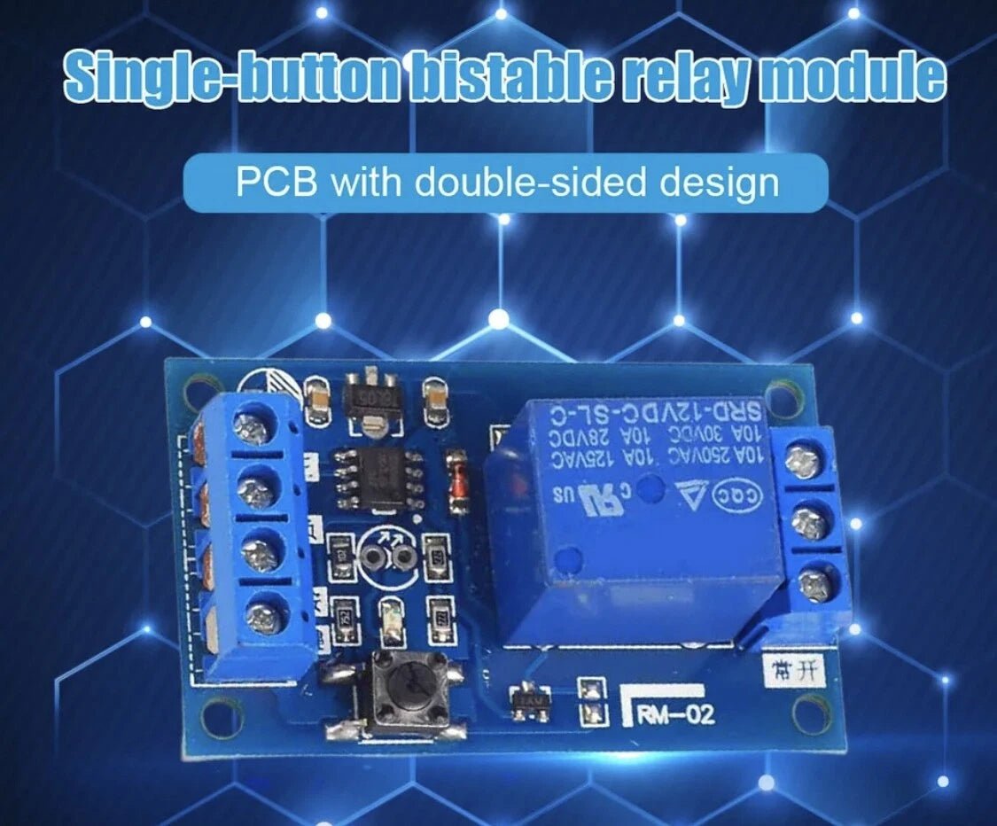 5V 12V 24V Single Self Locking Latching Bistable Interlock Relay Module Switch - THE TECH STATION UK