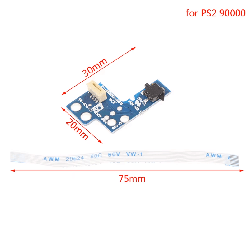Power on OFF Reset Switch Board with Ribbon For PS2 90000 - THE TECH STATION UK