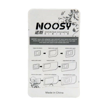 3x NOOSY 4 IN 1 NANO TO MICRO & STANDARD SIM CARD ADAPTER ANY MOBILE PHONE - THE TECH STATION UK
